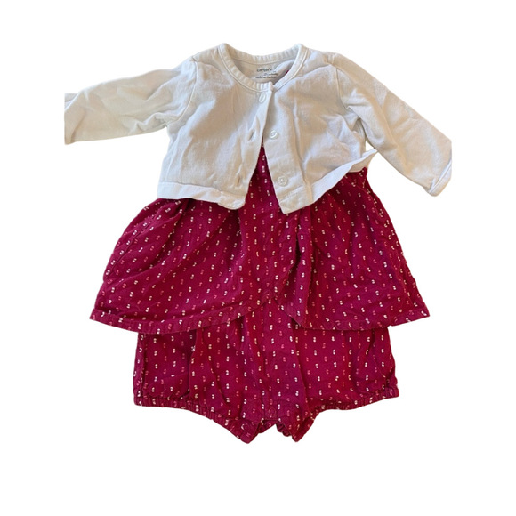 3-6m girl outfit bundle Tea, carters, outbaks leather shoes, 3 outfits mix&match - Picture 16 of 16